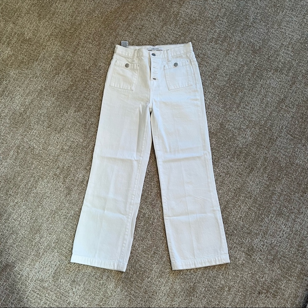 J Brand Joan cropped jeans in white